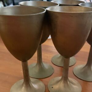 Elegant Brass Goblet Set